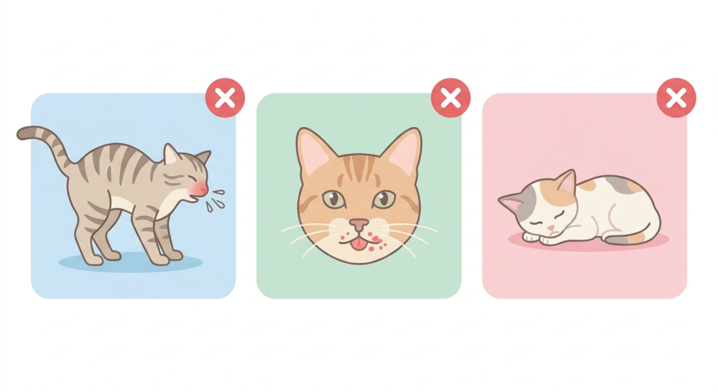 Illustration showing the three diseases the FVRCP cat vaccine
protects against: herpesvirus, calicivirus, and panleukopenia